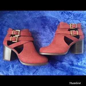 Burgandy Cut Out Booties